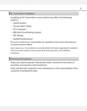 toyota prius alpha 2018-2019 owners manual in english